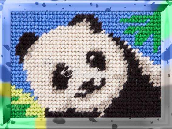 Bambini X-2112, Панда, набір для вишивання з пряжею Bambini X-2112, Панда, набір для вишивання з пряжею