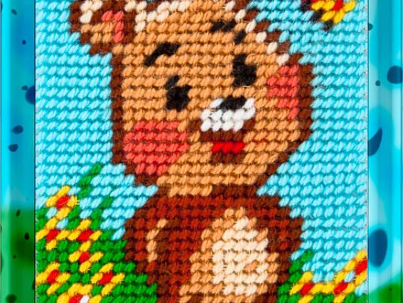 Bambini X-2133 Ведмедик, набір для вишивання з пряжею Bambini X-2133 Ведмедик, набір для вишивання з пряжею