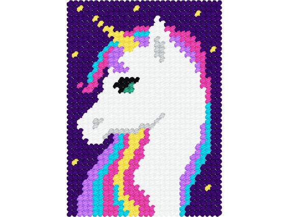 Bambini X-2139 Єдиноріг, набір для вишивання з пряжею Bambini X-2139 Єдиноріг, набір для вишивання з пряжею