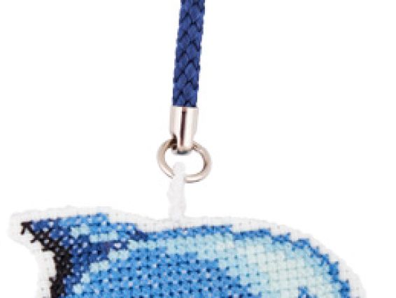 Набір для вишивки брелока на пластиковій канві Дельфін, В-314, Biscornu