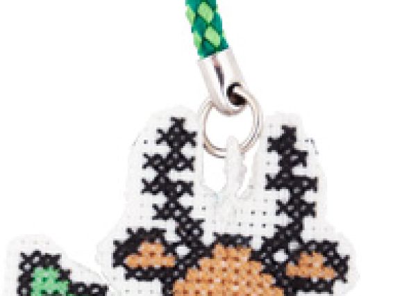 Набор для вышивки брелока на пластиковой канве Лось с елкой, В-317, Biscornu