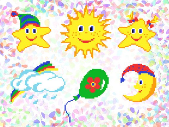 Флизелин водорастворимый с рисунком Детские сны (6 фраг.) 20х30 см, К 206 Confetti