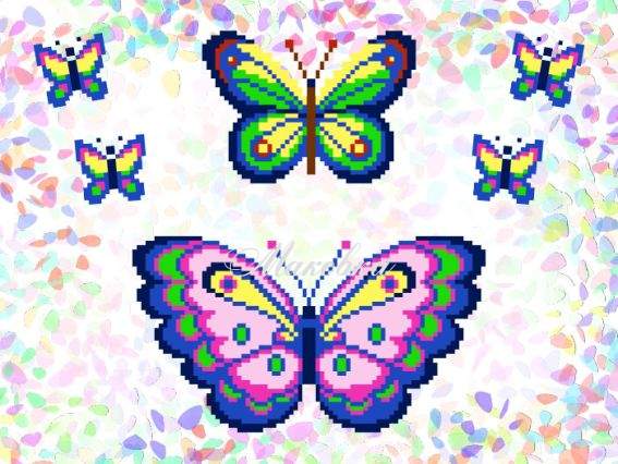 Флизелин водорастворимый с рисунком Бабочки (6 фраг.) 20х30см, К 226 Confetti