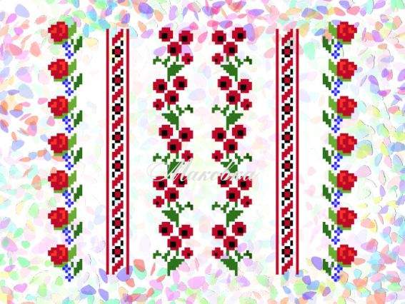 Флизелин водорастворимый пришивной с рисунком Цветочные узоры , 3х26 см, К 241 Confetti Флизелин водорастворимый пришивной с рисунком Цветочные узоры , 3х26 см, К 241 Confetti