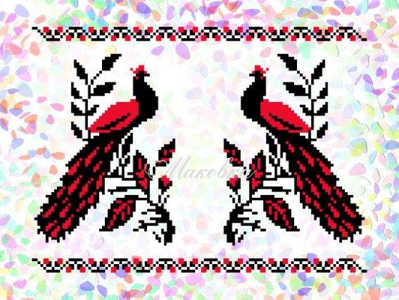 Флизелин водорастворимый с рисунком Жар-птица (4 фраг.) 20х30см, К 243 Confetti