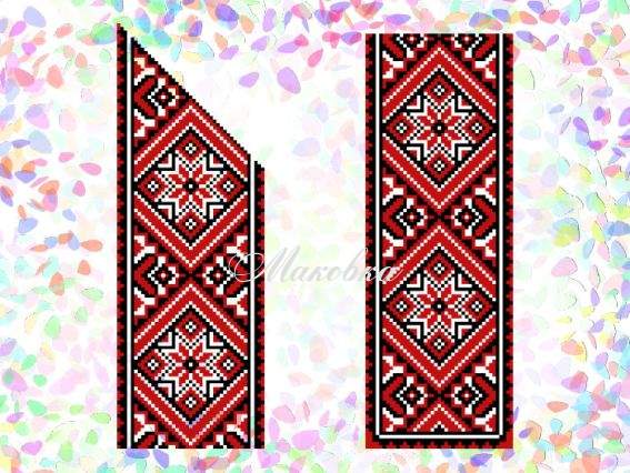 Водорастворимый флизелин К 251 Красное и черное (2), Confetti пришивной с рисунком 