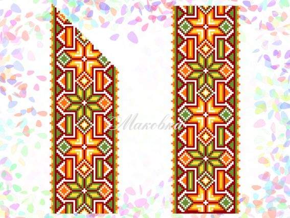 Флизелин водорастворимый Гуцульский орнамент (2 фраг) 20х30см, К 265 Confetti