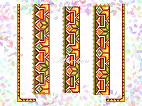 Флизелин водорастворимый с рисунком Гуцульский орнамент, 20х30 см, К 266 Confetti