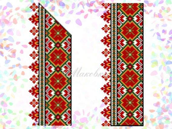 Флизелин водорастворимый с рисунком Гуцульский орнамент, 20х30 см, К 268 Confetti