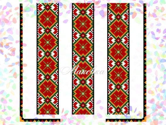 Флизелин водорастворимый с рисунком Гуцульский орнамент, 20х30 см, К 270 Confetti