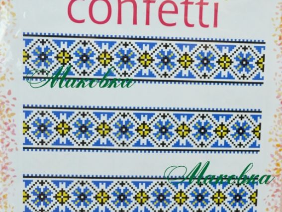 Водорозчинний Флізелін Орнамент із волошок, 20х30 см, К 272 Confetti пришивний 