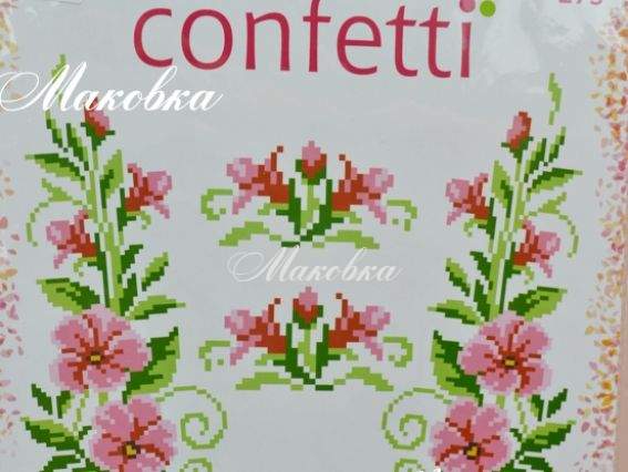 Флизелин водорастворимый с рисунком Берізка (4 фраг.) 20х30 см, К 273 Confetti