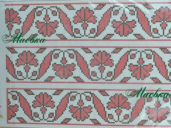 Флизелин водорастворимый пришивной Цветочная лента (3 фраг.) 20х30 см, К 275 Confetti 