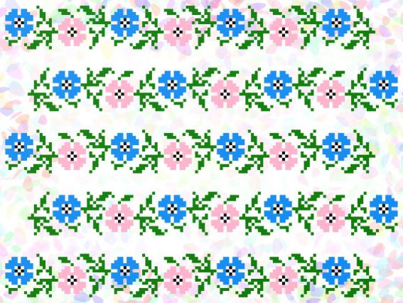 Водорозчинний флізелін з малюнком Волошки К 284 Confetti пришивний