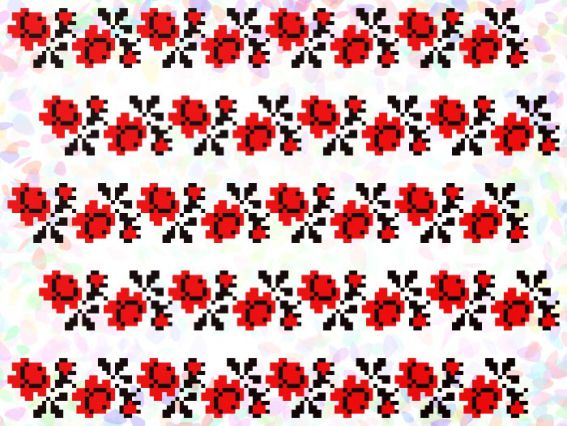 Водорозчинний флізелін з малюнком Троянди К 285 Confetti пришивний