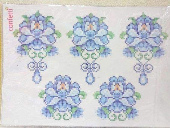 Флізелін водорозчинний К367 Квіткові візерунки Confetti пришивний  Флізелін водорозчинний К367 Квіткові візерунки Confetti пришивний 