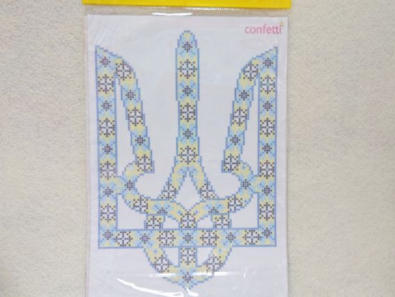 Водорозчинний флізелін з малюнком Тризуб К 369 Confetti пришивний