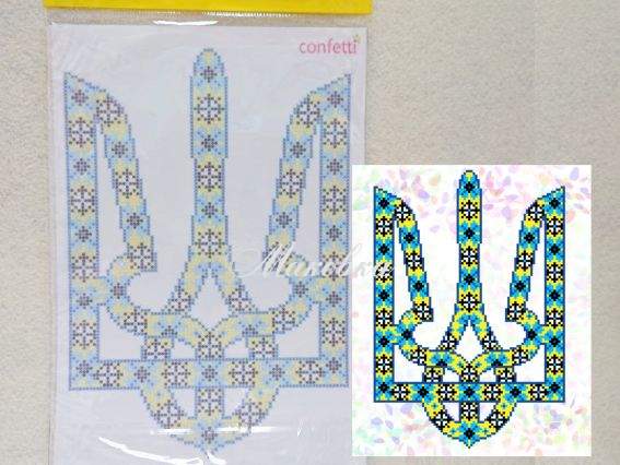 Флізелін водорозчинний К369 Тризуб Confetti пришивний  Флізелін водорозчинний К369 Тризуб Confetti пришивний