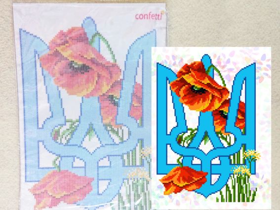 Флизелин водорастворимый  К370 Тризуб, Confetti пришивной