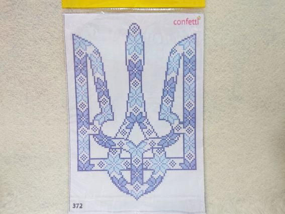 Водорозчинний флізелін з малюнком Тризуб К 372 Confetti пришивний