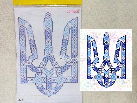 Флізелін водорозчинний К372 Тризуб Confetti пришивний  Флізелін водорозчинний К372 Тризуб Confetti пришивний 