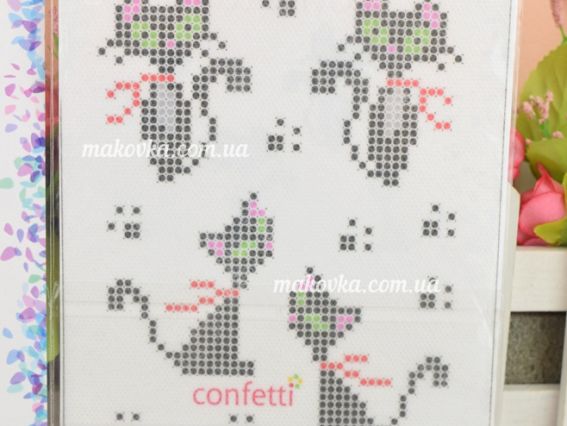 Флизелин водорастворимый с рисунком К-104 Кошки 10х15см, Confetti