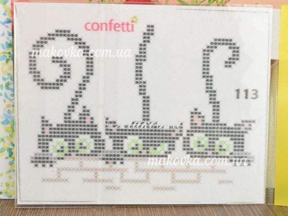 Флизелин водорастворимый с рисунком К-113 Котята 10х15см, Confetti