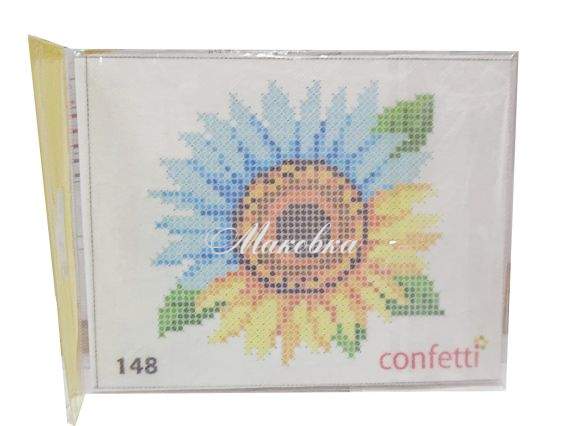 Соняшник К 148 Confetti Флізелін водорозчинний пришивний з малюнком  Соняшник К 148 Confetti Флізелін водорозчинний пришивний з малюнком