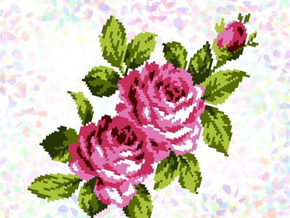 Флизелин водорастворимый с рисунком К-296 Букет роз 20х30 см, Confetti Флизелин водорастворимый с рисунком К-296 Букет роз 20х30 см, Confetti