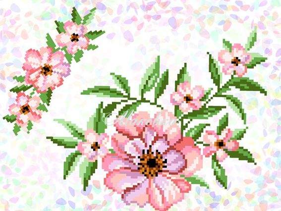 Флизелин водорастворимый с рисунком К-298 Чайная роза 20х30 см, Confetti