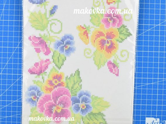 К-306 Букет фіалок 20х30 см, водорозчинний пришивних Флизелин з малюнком Confetti