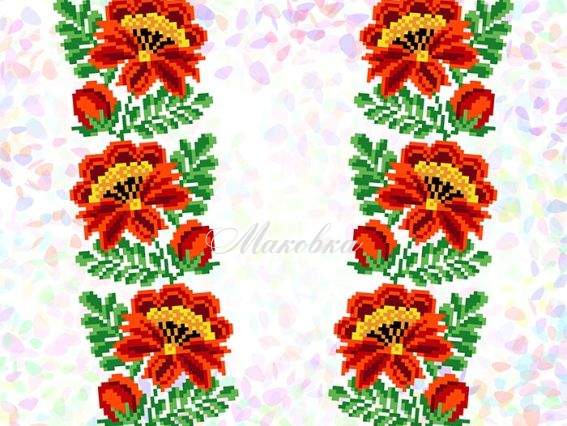 Флизелин водорастворимый с рисунком К-307 Красный букет (на светлом) 20х30 см, Confetti Флизелин водорастворимый с рисунком К-307 Красный букет (на светлом) 20х30 см, Confetti