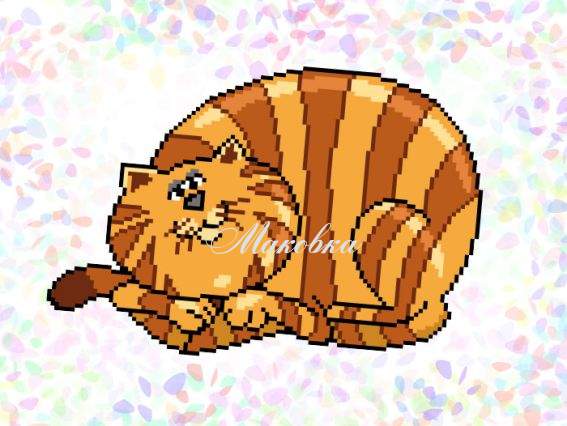 Флізелін водорозчинний К-322 Смугастий кіт, 20х30 см, Confetti пришивний з малюнком 