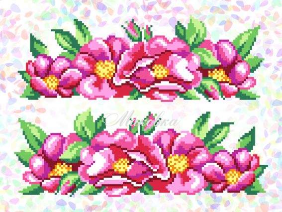 Флизелин водорастворимый с рисунком К-328 Шипшина 20х30 см, Confetti