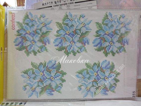 Флізелін водорозчинний Незабудьки К 355 Confetti пришивний з малюнком 