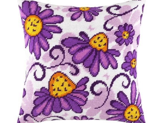 Подушка полу-крестиком Эхинацея, V-121, ТМ Чаривныця