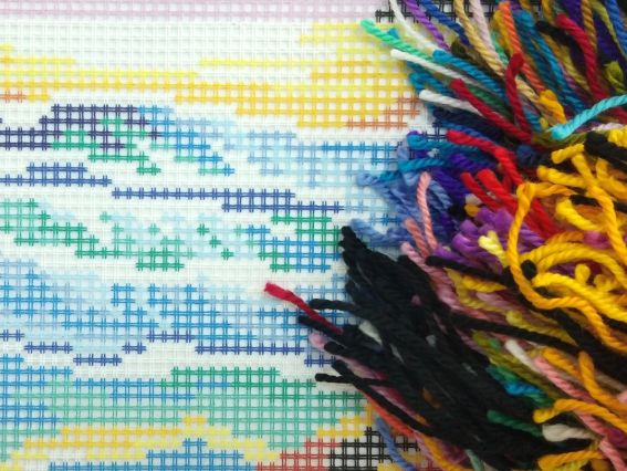 Набір для вишивання подушки напів-хрестиком Захід сонця в тропіках, V-138, ТМ Чарівниця