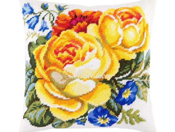 Подушка полу-крестиком Любимые розы, V-139, ТМ Чаривныця, набор для вышивания