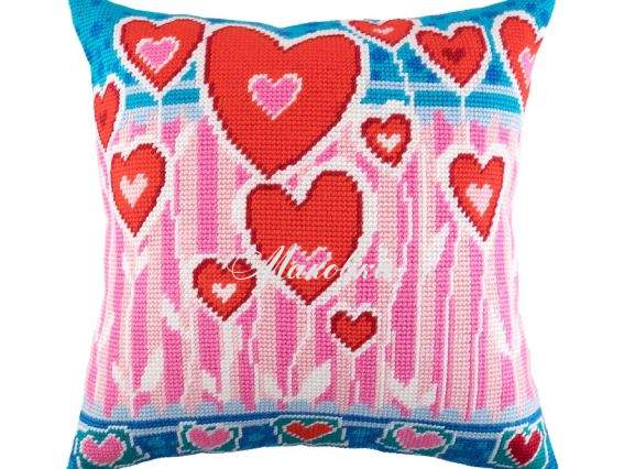 Подушка напівхрестиком Любов, V-177, ТМ Чарівниця, набір для вишивання