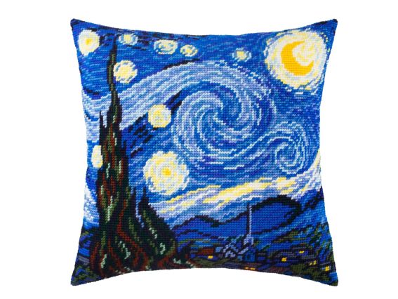 Подушка полу-крестиком V-185 Звёздная ночь, Чарівниця, набор для вышивания Подушка полу-крестиком V-185 Звёздная ночь, Чарівниця, набор для вышивания