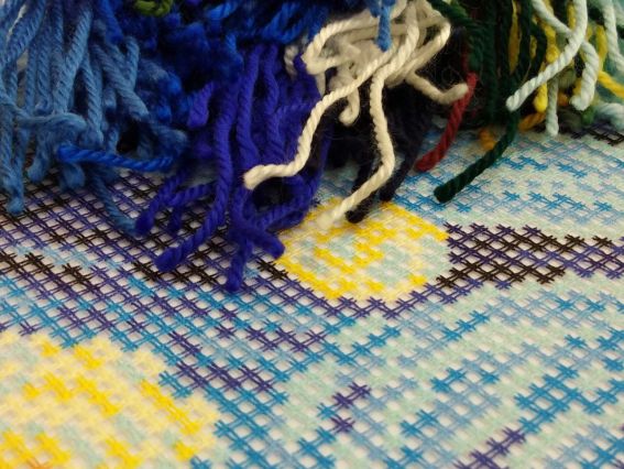 Набор для вышивания подушки полу-крестиком V-185 Звёздная ночь, Чарівниця 