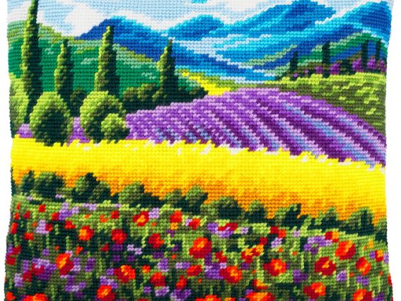Набір для вишивання Подушка напівхрестиком 40х40см V-251 Прованс  Чарівниця