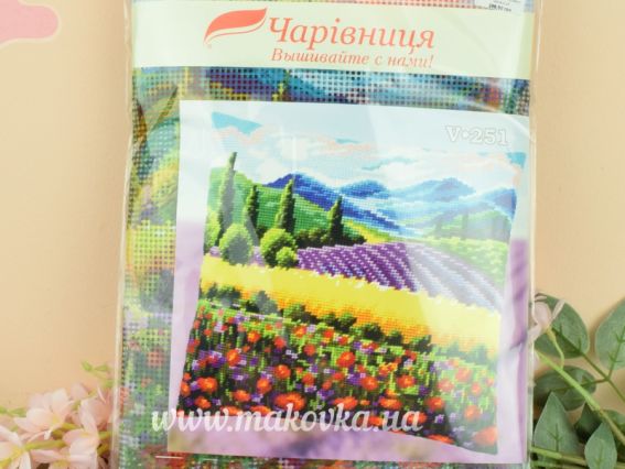 Набір для вишивання Подушка напівхрестиком 40х40см V-251 Прованс  Чарівниця