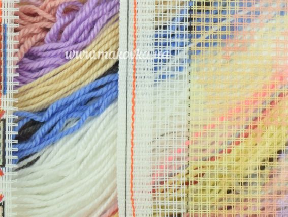 Набір для вишивання Подушка напівхрестиком 40х40см V-267 Хаскі Чарівниця