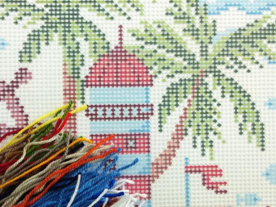 Набор для вышивания Подушка полукрестиком 40х40см V-282 Морские воспоминания Чарівниця