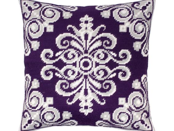 Подушка напів-хрестиком V-286 Дамаск, Чарівниця, набір для вишивання Подушка напів-хрестиком V-286 Дамаск, Чарівниця, набір для вишивання