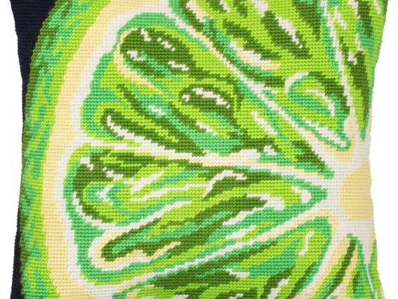 Набор для вышивания подушки полу-крестиком  V-295 Лайм, Чарівниця 