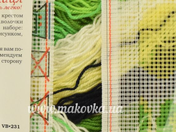 Набор для вышивания подушки полу-крестиком  V-295 Лайм, Чарівниця 