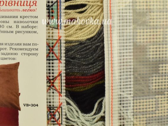 Набір для вишивання Подушка напів-хрестиком 40х40см V-304 Мотоцикл Чарівниця