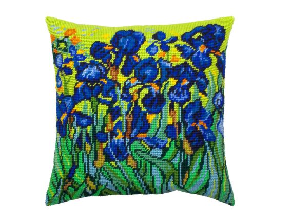 Подушка полухрестиком V-307 Півники, Чарівниця, набір для вишивання Подушка полухрестиком V-307 Півники, Чарівниця, набір для вишивання